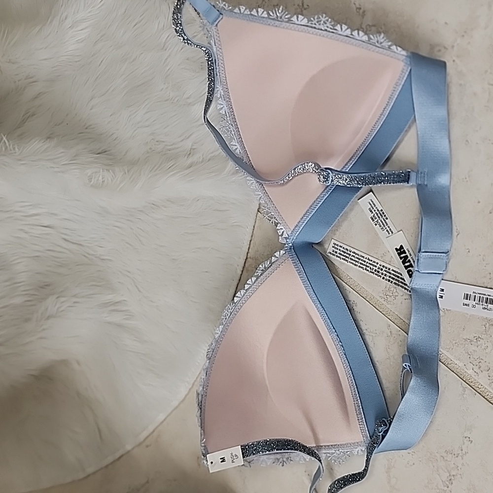 ❄️💙 VICTORIA'S SECRET PINK Wink PUSH-UP Triangle BRALETTE WONDERLAND 💙❄️ - Picture 9 of 11